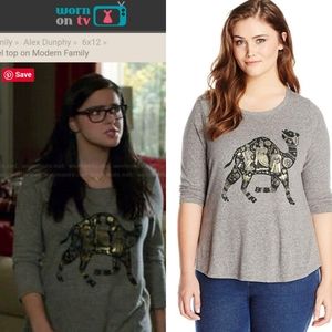 Lucky Brand Gold Camel 3/4 Sleeve Top